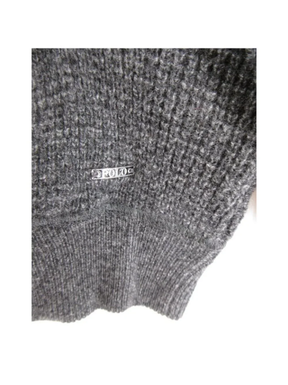 Polo Ralph Lauren Sweater 2XB Big Charcoal Merino Wool Cardigan Thermal